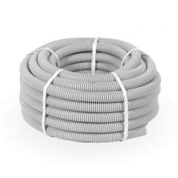 Труба гофрированная ПВХ легкая d32мм с протяжкой 350 Н сер. (уп.25м) Промрукав PR.013231