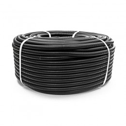 Труба гофрированная ПНД d20мм с протяжкой безгалоген. (HF) черн. (уп.100м) Строитель PR.022051