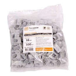 Держатель для труб (клипса) d16мм для монтажного пистолета сер. в п/э Промрукав PR13.0119