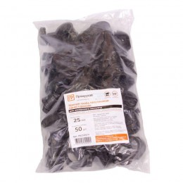 Крепеж-скоба односторонняя d25мм для прямого монтажа атмосф. пластик. черн. (уп.50шт) Промрукав PR13.0374