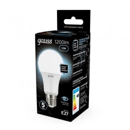 Лампа светодиодная Black 12Вт A60 грушевидная 4100К нейтр. бел. E27 1200лм GAUSS 102502212