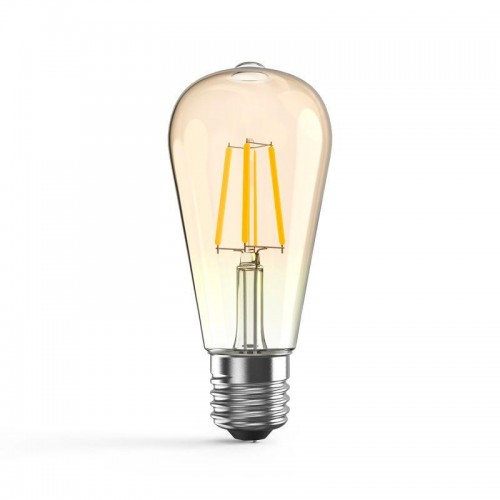 Лампа светодиодная филаментная Black Filament 6Вт ST64 золотая 2400К тепл. бел. E27 550лм GAUSS 102802006