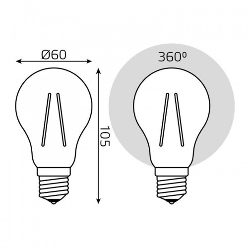 Лампа светодиодная филаментная Black Filament 10Вт A60 грушевидная 4100К нейтр. бел. E27 970лм GAUSS 102802210