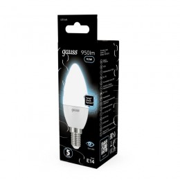 Лампа светодиодная Black 9.5Вт свеча 4100К нейтр. бел. E14 950лм GAUSS 103101210