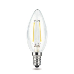 Лампа светодиодная филаментная Black Filament 5Вт свеча 4100К нейтр. бел. E14 450лм GAUSS 103801205