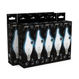 Лампа светодиодная Black 9.5Вт свеча на ветру 4100К нейтр. бел. E14 950лм GAUSS 104101210