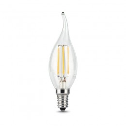 Лампа светодиодная филаментная Black Filament 7Вт свеча на ветру 4100К нейтр. бел. E14 580лм GAUSS 104801207