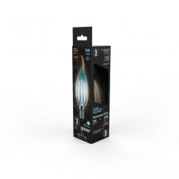 Лампа светодиодная филаментная Black Filament 5Вт свеча на ветру золотая 4100К нейтр. бел. E14 420лм GAUSS 104801805