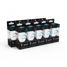 Лампа светодиодная Black 7Вт P45 шар 6500К холод. бел. E27 590лм диммир. GAUSS 105102307-D