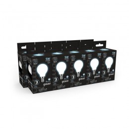Лампа светодиодная филаментная Black Filament 5Вт P45 шар матовая 4100К нейтр. бел. E14 450лм GAUSS 105201205