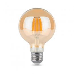 Лампа светодиодная филаментная Black Filament 6Вт G95 шар золотая 2400К тепл. бел. E27 550лм GAUSS 105802006