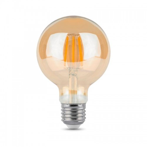 Лампа светодиодная филаментная Black Filament 6Вт G95 шар золотая 2400К тепл. бел. E27 550лм GAUSS 105802006