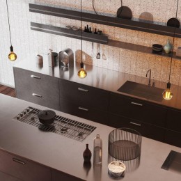 Лампа светодиодная филаментная Black Filament 6Вт G95 шар золотая 2400К тепл. бел. E27 550лм GAUSS 105802006