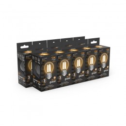 Лампа светодиодная филаментная Black Filament 13Вт P45 шар 2700К тепл. бел. E27 1100лм GAUSS 105802113