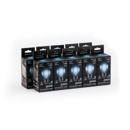 Лампа светодиодная филаментная Black Filament 7Вт P45 шар 4100К нейтр. бел. E27 580лм GAUSS 105802207
