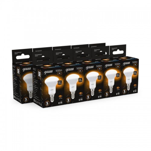 Лампа светодиодная Black 6Вт R50 рефлектор 3000К тепл. бел. E14 500лм GAUSS 106001106