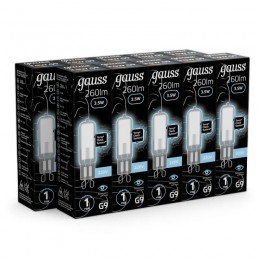 Лампа светодиодная Black 3.5Вт капсульная 4100К нейтр. бел. G9 260лм стекло GAUSS 107809203