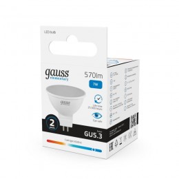 Лампа светодиодная Elementary 7Вт MR16 софит 6500К холод. бел. GU5.3 570лм GAUSS 13537
