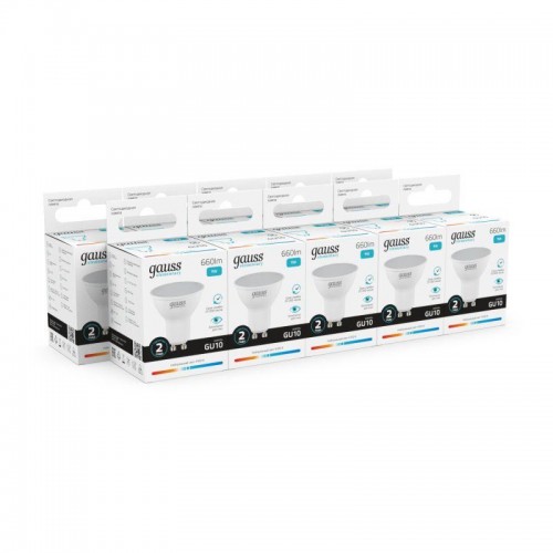 Лампа светодиодная Elementary 9Вт MR16 софит 4100К нейтр. бел. GU10 660лм GAUSS 13629