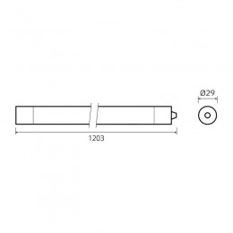Светильник светодиодный 1203х29х29мм 24Вт 6500К 2500лм IP65 COMPACT линейный матов. GAUSS 143424324