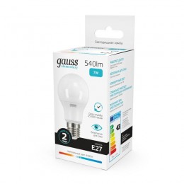 Лампа светодиодная Elementary 7Вт A60 грушевидная 4100К нейтр. бел. E27 540лм GAUSS 23227A