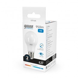 Лампа светодиодная Elementary 10Вт A60 грушевидная 6500К холод. бел. E27 950лм GAUSS 23230