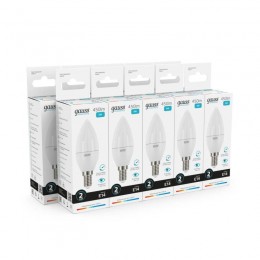 Лампа светодиодная Elementary 6Вт свеча 4100К нейтр. бел. E14 450лм GAUSS 33126