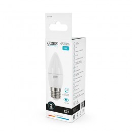 Лампа светодиодная Elementary 6Вт свеча 4100К нейтр. бел. E27 450лм GAUSS 33226