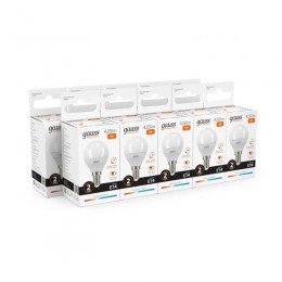 Лампа светодиодная Elementary 6Вт P45 шар 3000К тепл. бел. E14 420лм GAUSS 53116