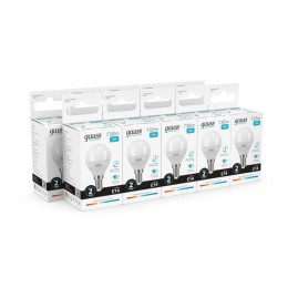 Лампа светодиодная Elementary 10Вт P45 шар 4100К нейтр. бел. E14 730лм GAUSS 53120