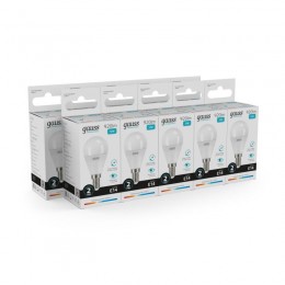 Лампа светодиодная Elementary 12Вт P45 шар 4100К нейтр. бел. E14 920лм GAUSS 53122