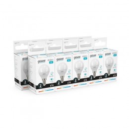 Лампа светодиодная Elementary 6Вт P45 шар 4100К нейтр. бел. E14 450лм GAUSS 53126