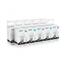 Лампа светодиодная Elementary 10Вт P45 шар 4100К нейтр. бел. E27 730лм GAUSS 53220