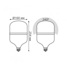 Лампа светодиодная Elementary 55Вт T160 цилиндр 6500К холод. бел. E27 5250лм Promo GAUSS 60436
