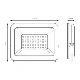 Прожектор светодиодный Elementary 70Вт 6500К IP65 6300лм 170-264В ДО черн. GAUSS 613100370