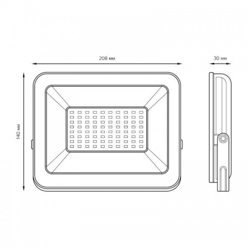 Прожектор светодиодный Elementary 70Вт 6500К IP65 6300лм 170-264В ДО черн. GAUSS 613100370