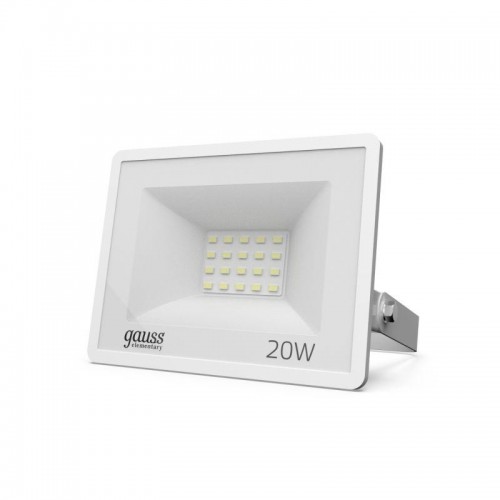 Прожектор светодиодный Elementary 20Вт 6500К IP65 1800лм 200-240В ДО бел. GAUSS 613120320