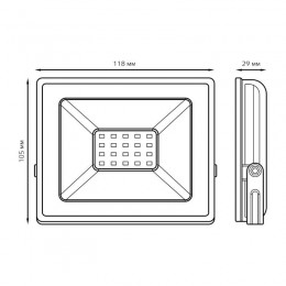 Прожектор светодиодный Elementary 20Вт 6500К IP65 1800лм 200-240В ДО бел. GAUSS 613120320