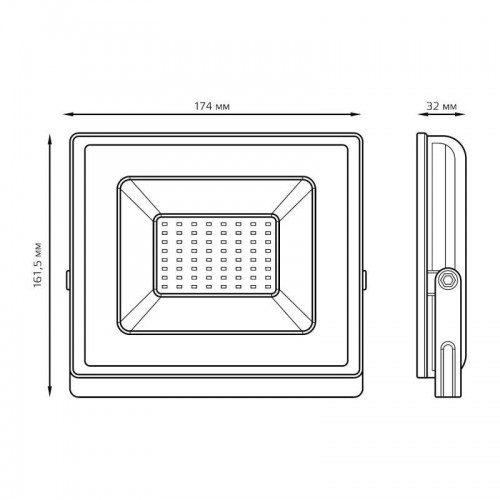 Прожектор светодиодный Elementary 50Вт 6500К IP65 4500лм 200-240В ДО бел. GAUSS 613120350