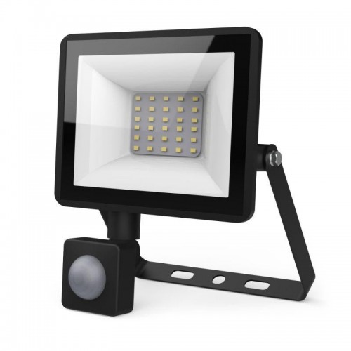 Прожектор светодиодный Elementary-S 30Вт 6500К IP65 2850лм 175-265В ДО с датчиком движения черн. GAUSS 628511330