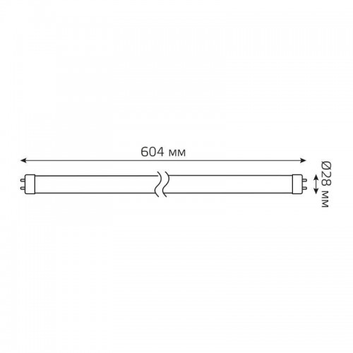 Лампа светодиодная Elementary 10Вт трубчатая 4000К нейтр. бел. G13 780лм стекло GAUSS 93020