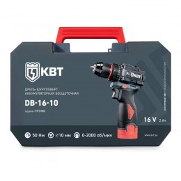 Шуруповерт аккумуляторный бесщеточный DB-16-10 серия ПРОФИ КВТ 102587