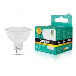 Лампа светодиодная LED5-MR16/830/GU5.3 5Вт 3000К тепл. бел. GU5.3 370лм 12В Camelion 12025