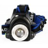 Фонарь аккумуляторный налобный E150 CREE 3Вт фокус 3 режима 220В пластик. черн. (бокс) Ultraflash 12188