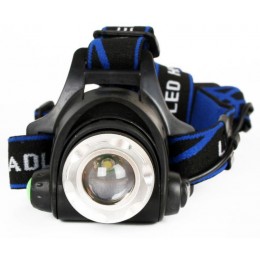 Фонарь аккумуляторный налобный E150 CREE 3Вт фокус 3 режима 220В пластик. черн. (бокс) Ultraflash 12188