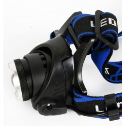 Фонарь аккумуляторный налобный E150 CREE 3Вт фокус 3 режима 220В пластик. черн. (бокс) Ultraflash 12188