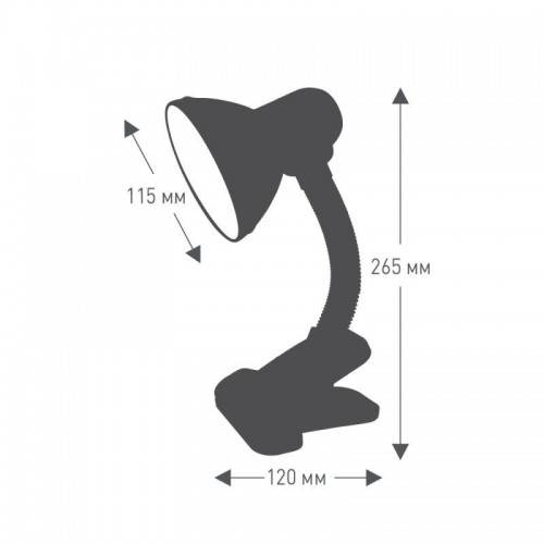 Светильник UF-320P С02 настол. прищепка 230В 60Вт E27 ЛОН черн. Ultraflash 12371