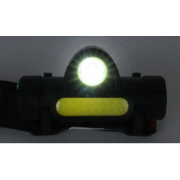 Фонарь аккумуляторный налобный E1340 XPE + COB LED 3Вт 2 режима аккум. 3.7В магнит диммир. черн. (бокс) Ultraflash 14268