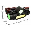 Фонарь аккумуляторный налобный E1340 XPE + COB LED 3Вт 2 режима аккум. 3.7В магнит диммир. черн. (бокс) Ultraflash 14268
