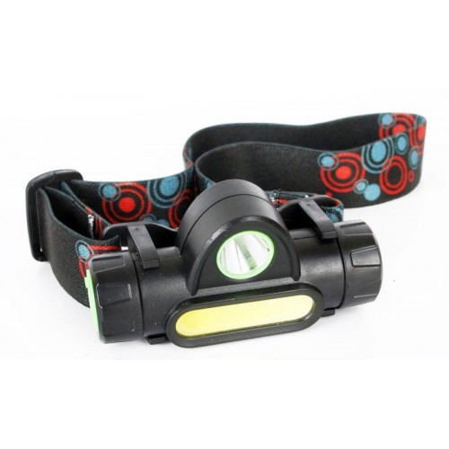 Фонарь аккумуляторный налобный E1340 XPE + COB LED 3Вт 2 режима аккум. 3.7В магнит диммир. черн. (бокс) Ultraflash 14268